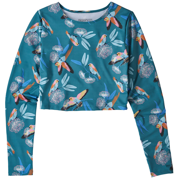 Patagonia Swell Seeker Cropped Rashguard - Women's Parrots Small: Tasmanian Teal