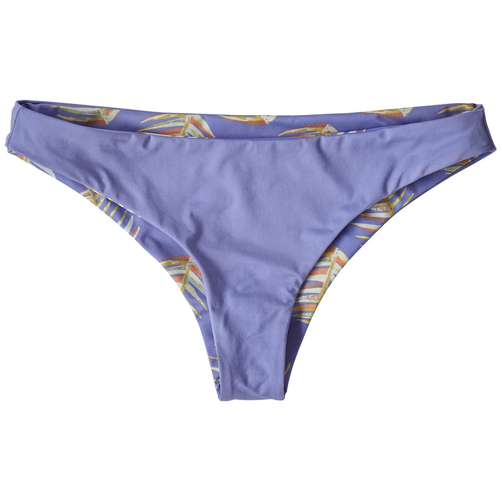 Patagonia Reversible Seaside Cove Bikini Bottoms - Women's Palms of My Heart Small: Light Violet Blue