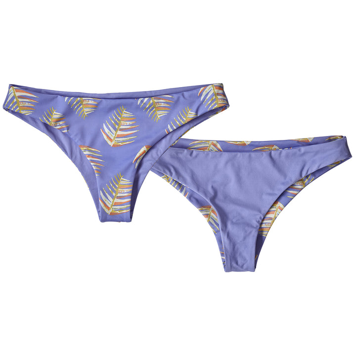 Patagonia Reversible Seaside Cove Bikini Bottoms - Women's Palms of My Heart Small: Light Violet Blue
