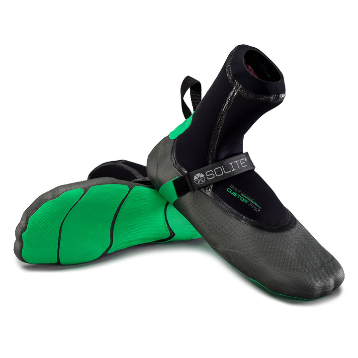 Solite 3mm Custom Pro Wetsuit Booties Black/Grey/Green