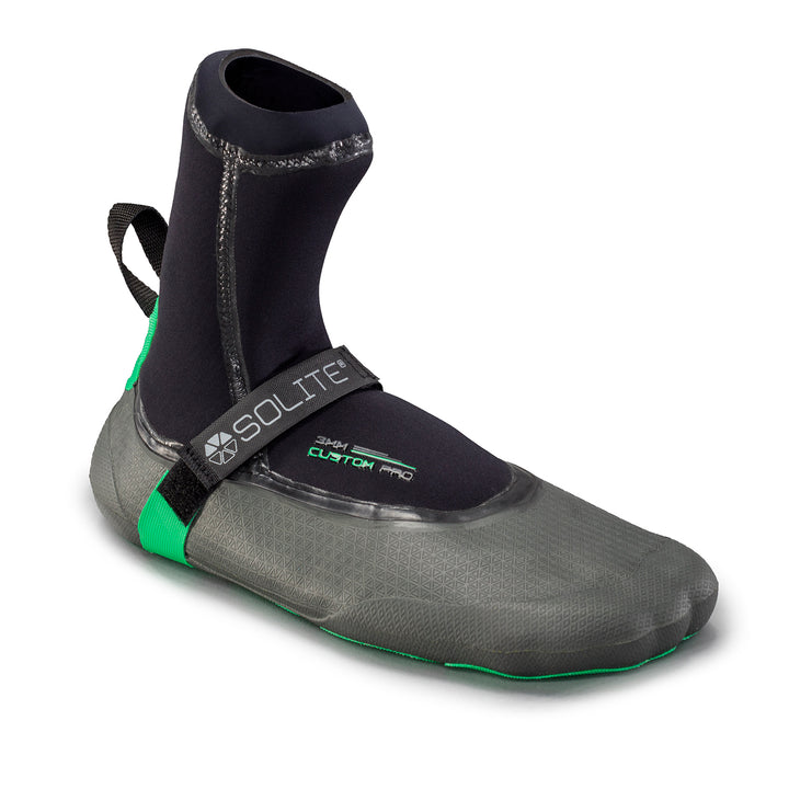 Solite 3mm Custom Pro Wetsuit Booties Black/Grey/Green