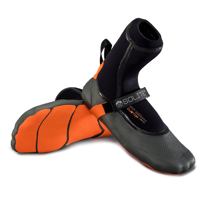 Solite 6mm Custom Pro Wetsuit Booties Grey/Orange/Black