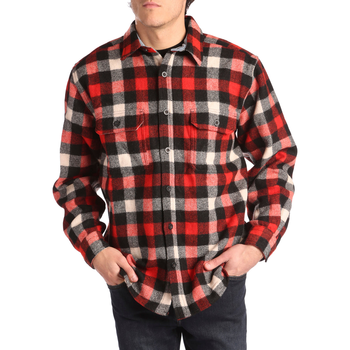 Woolrich Wool Buffalo Shirt Jacket Red/White/Black/Plaid