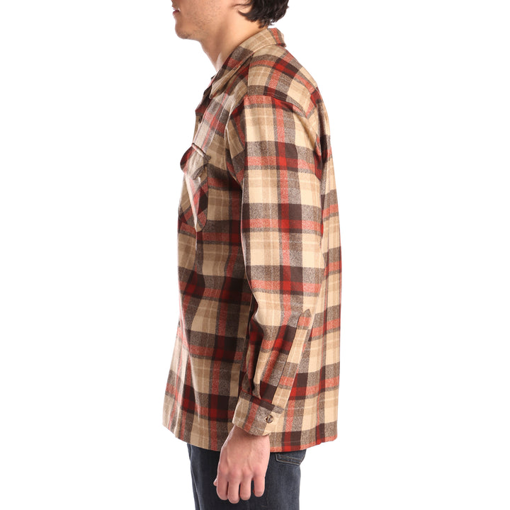 Pendleton The Original Board Shirt™ Flannel Tan Mix/Red Plaid