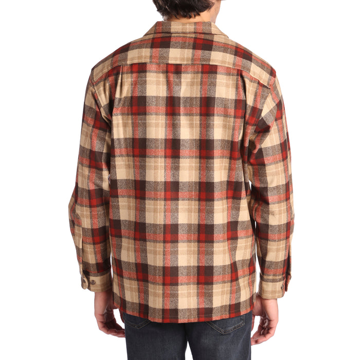 Pendleton The Original Board Shirt™ Flannel Tan Mix/Red Plaid
