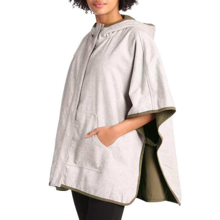 Bridge & Burn Selwyn Poncho - Women's Olive/Light Grey