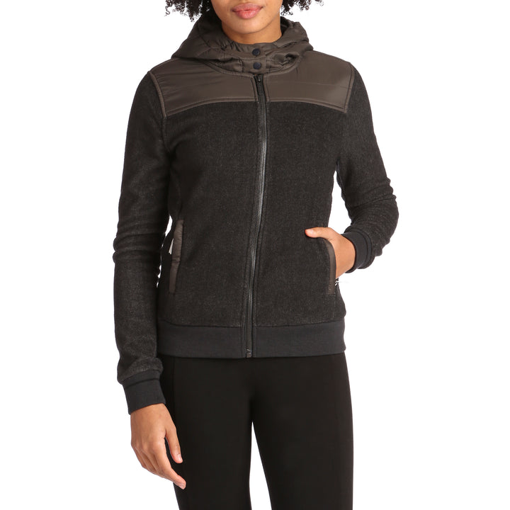 Holden Sherpa Hybrid Zip Up Hoodie - Women's Shadow