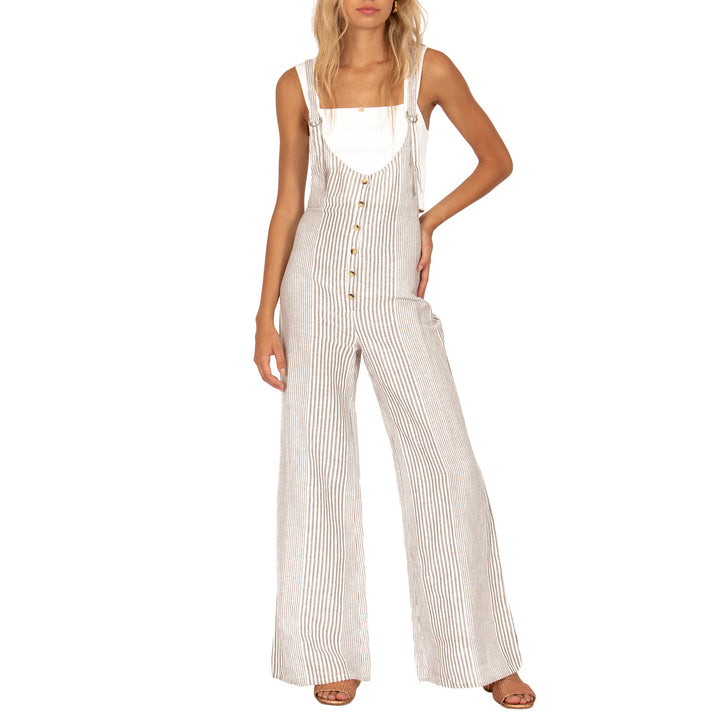 Amuse Society Fina Overall Jumper - Women's Grey Stripe