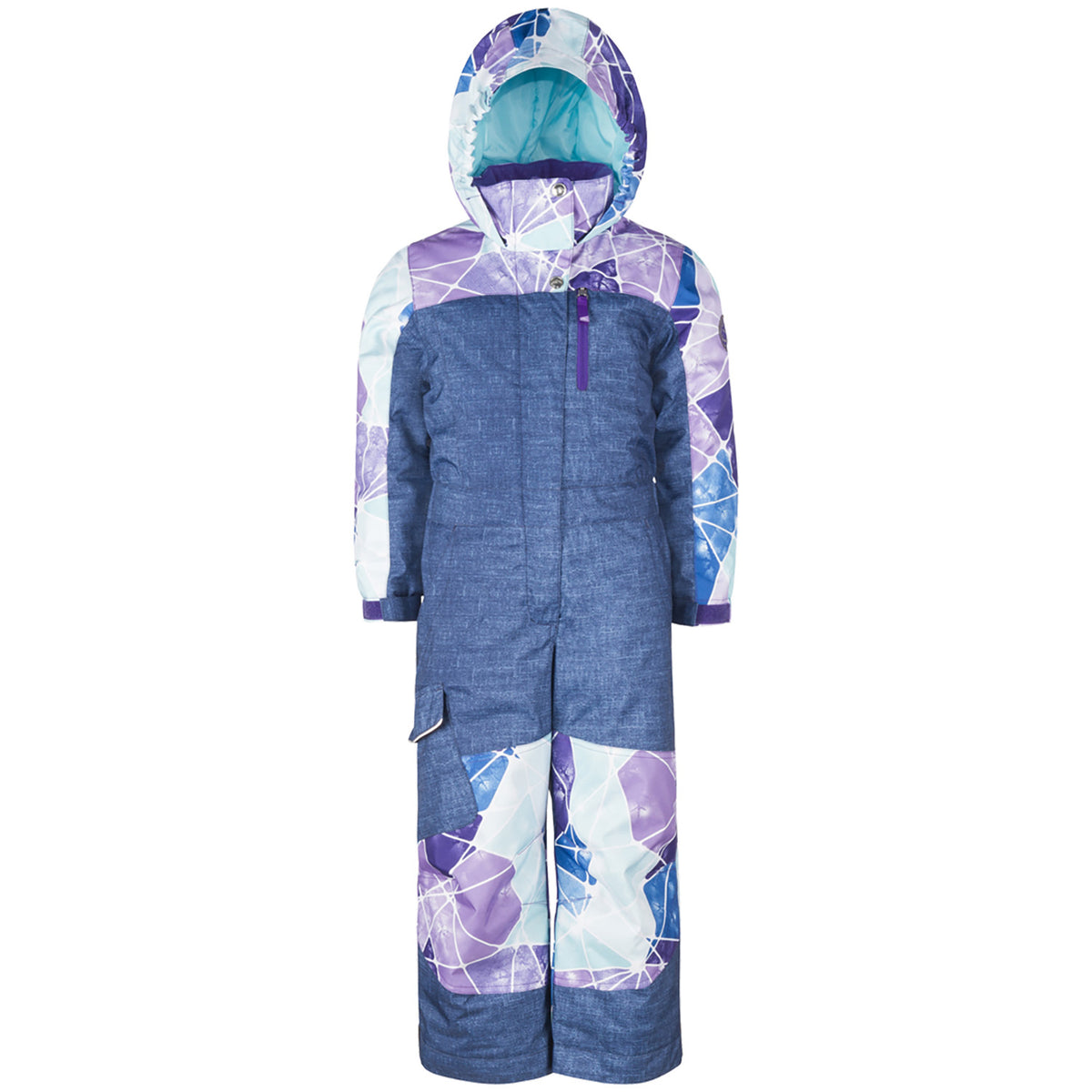 Jupa Camilla One Piece Suit - Little Girls' Blue Denim Print