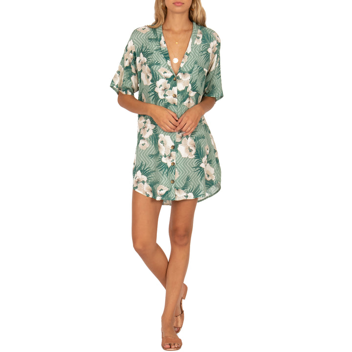 Amuse Society Island Oasis Tunic Dress - Women's Spa Green