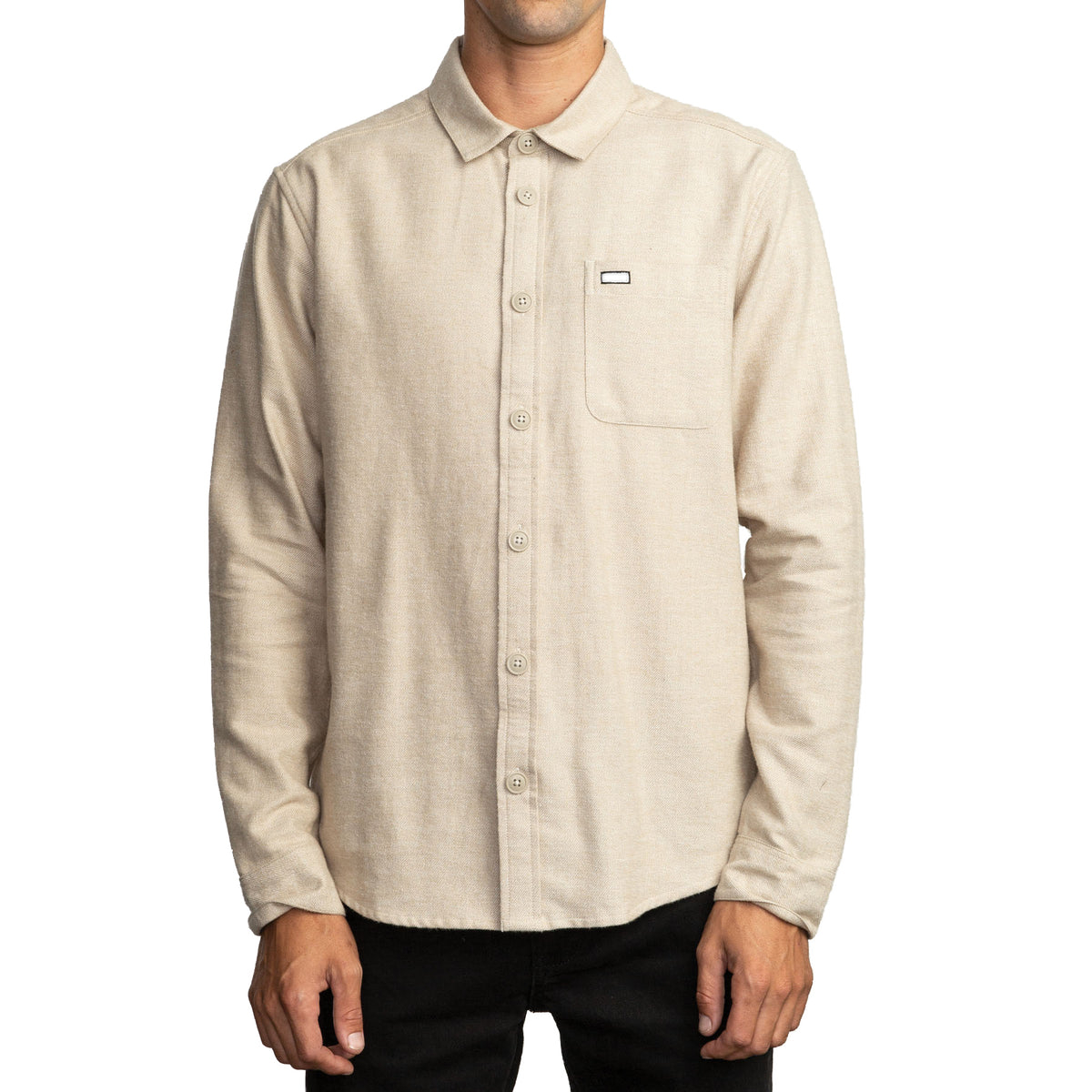 RVCA Black Sand Flannel Long-Sleeve Shirt Dust Yellow