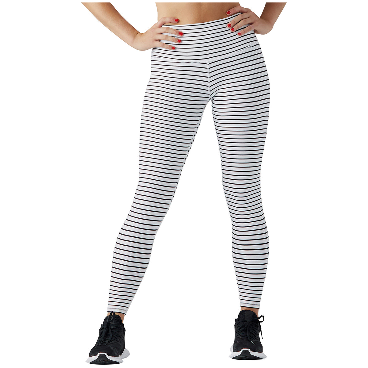 Glyder High Power Leggings - Women's White/Black Stripe