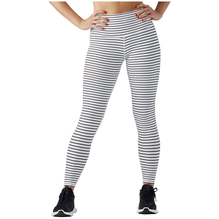 Glyder High Power Leggings - Women's White/Black Stripe