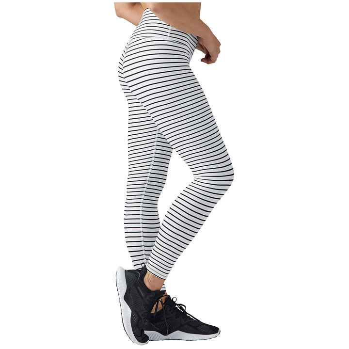 Glyder High Power Leggings - Women's White/Black Stripe