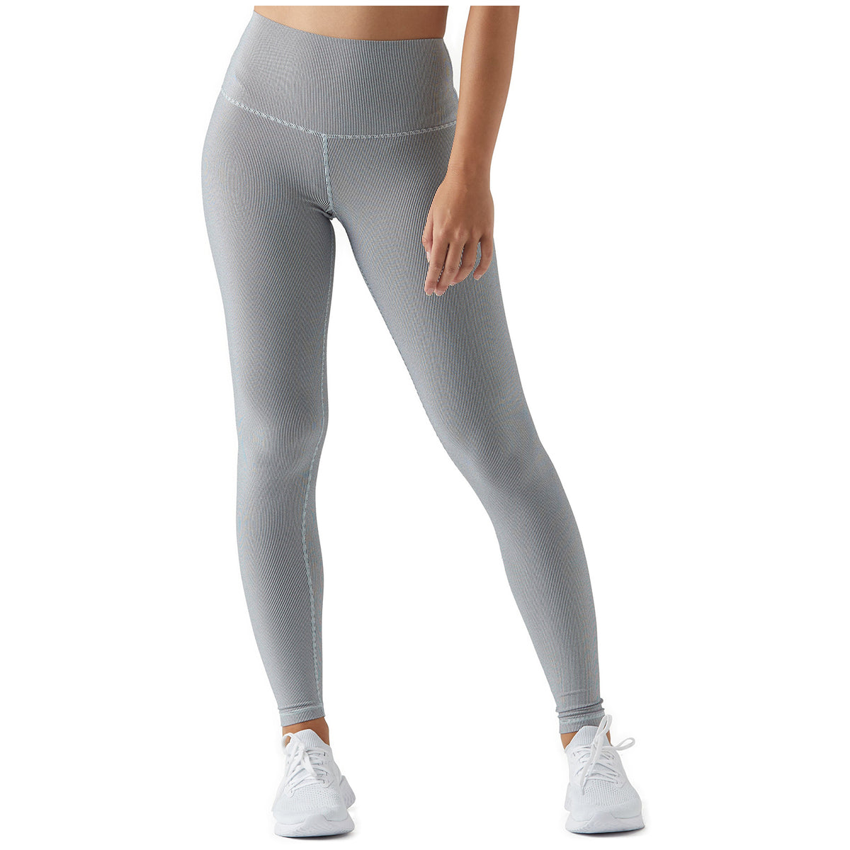 Glyder High Power II Leggings - Women's Vertical Stripe Black/White