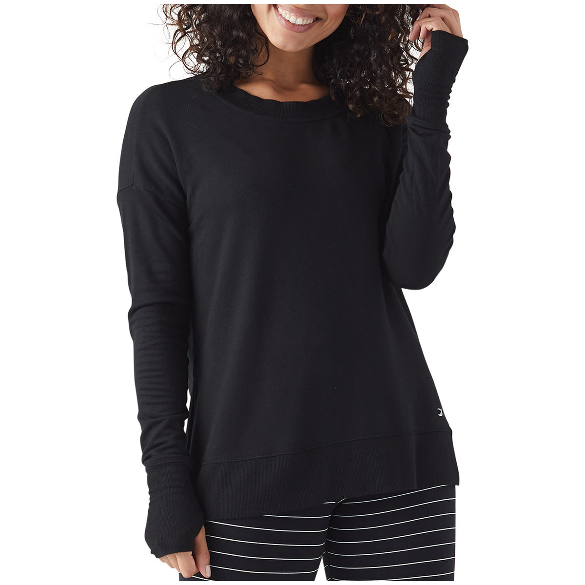 Glyder Lounge Long Sleeve Sweatshirt - Women's Black