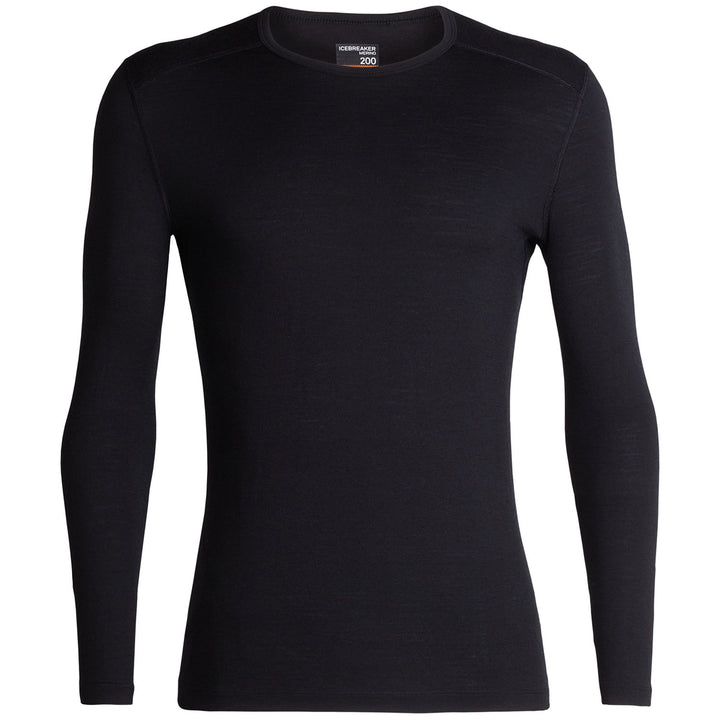 Icebreaker 200 Oasis Long Sleeve Crew Top Black