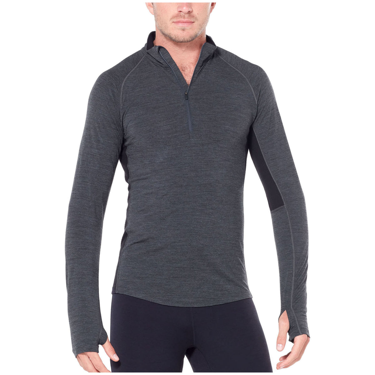 Icebreaker 200 Zone Long Sleeve Half Zip Top Jet Heather/Black/Mineral