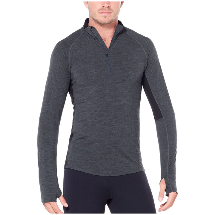 Icebreaker 200 Zone Long Sleeve Half Zip Top Jet Heather/Black/Mineral