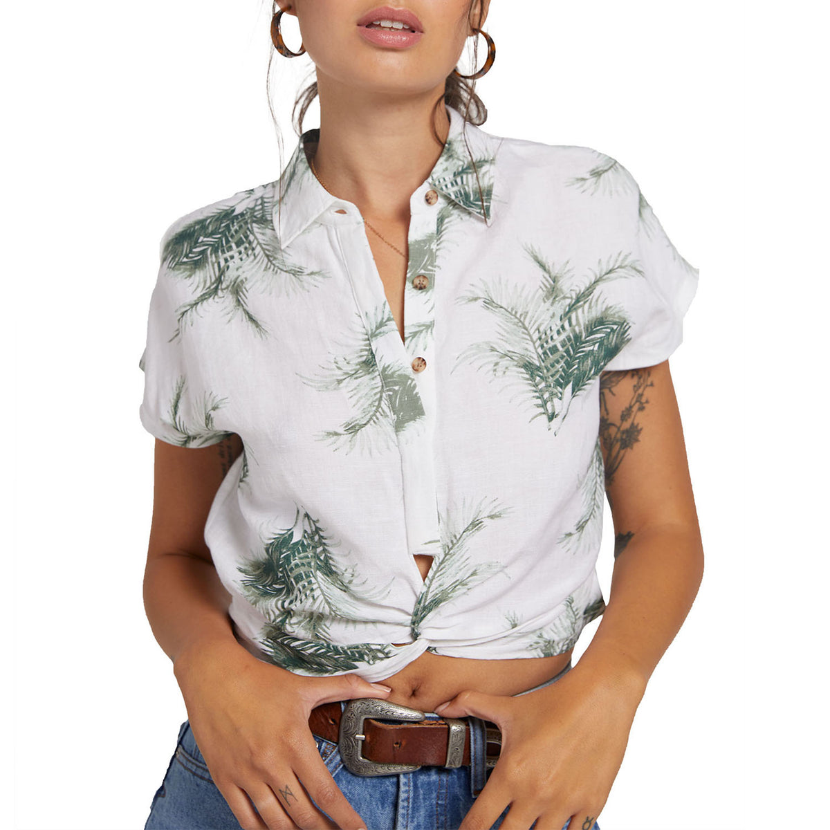 Stone Row Tropi Twist Shirt - Women's White
