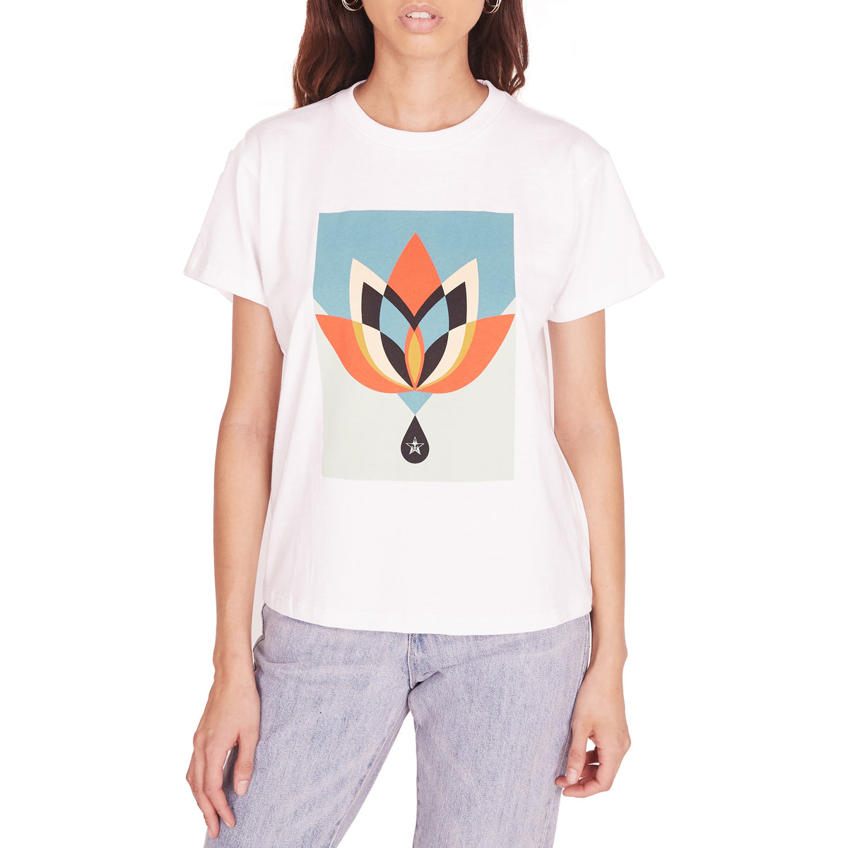 Obey Clothing Geometric Flower T-Shirt - Women's White