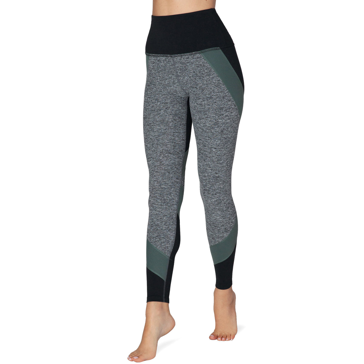 Beyond Yoga Colorblocked High Waisted Long Leggings - Women's Black Triple Block