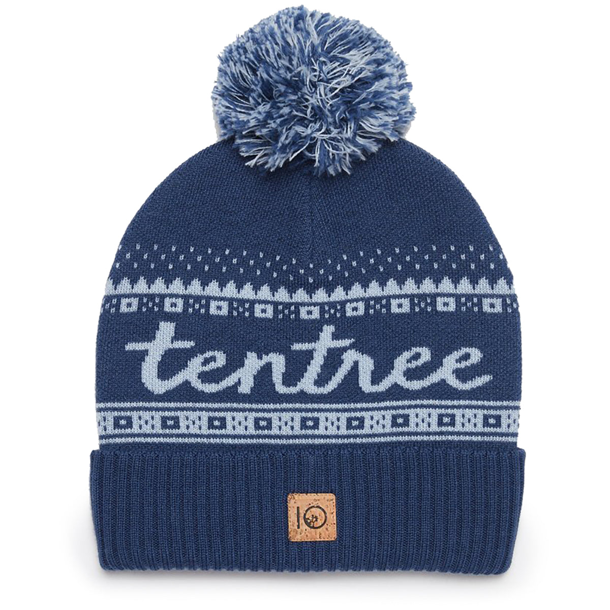 Tentree Script Pom Pom Beanie Dark Denim/Blue Fog