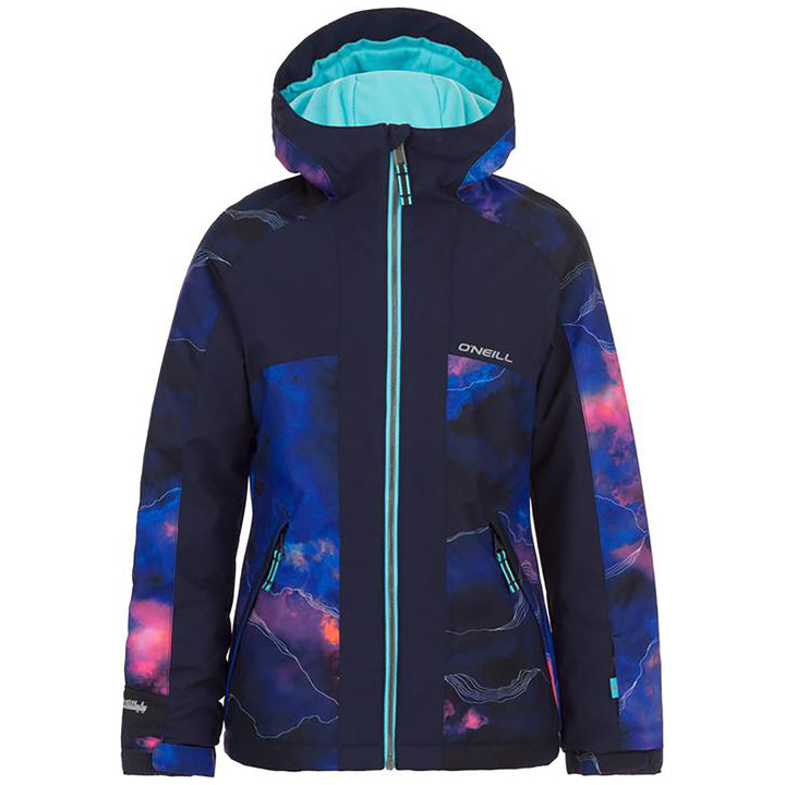 O'Neill Curve Jacket - Girls' Pink AOP w/ Blue