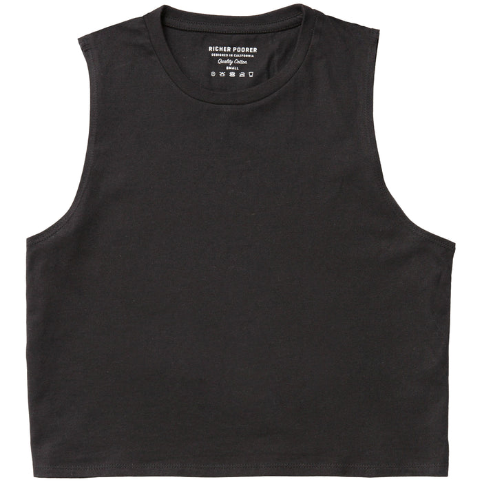 Richer Poorer Muscle Crop Tank Top - Women's Black