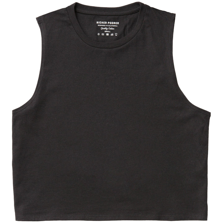 Richer Poorer Muscle Crop Tank Top - Women's Black