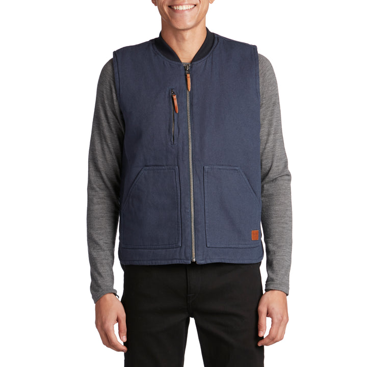 Brixton Abraham Vest Washed Navy