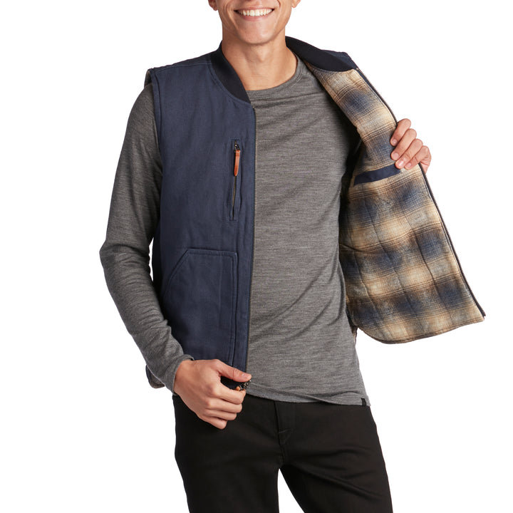 Brixton Abraham Vest Washed Navy