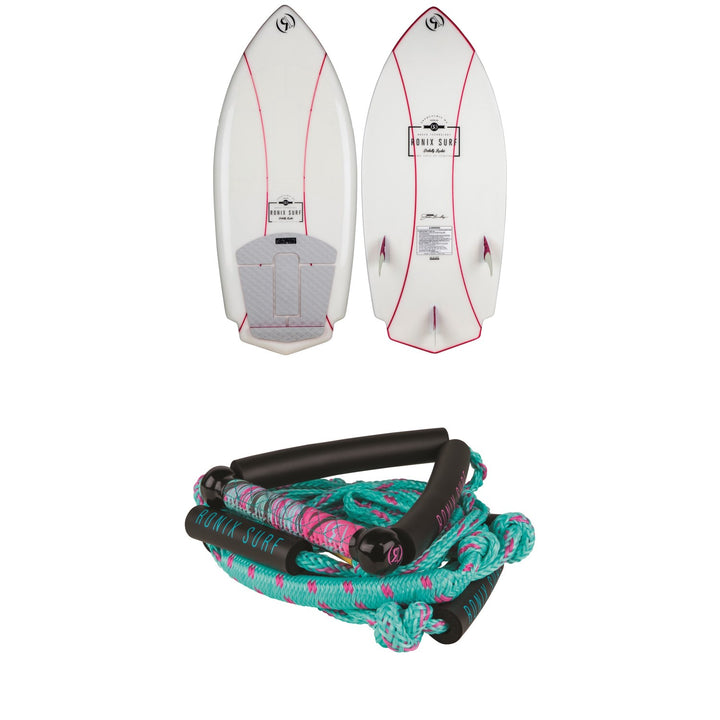 Ronix Potbelly Rocket Naked Wakesurf Board + Ronix 10" Surf Handle + 25 ft Bungee Surf Rope - Women's 2019