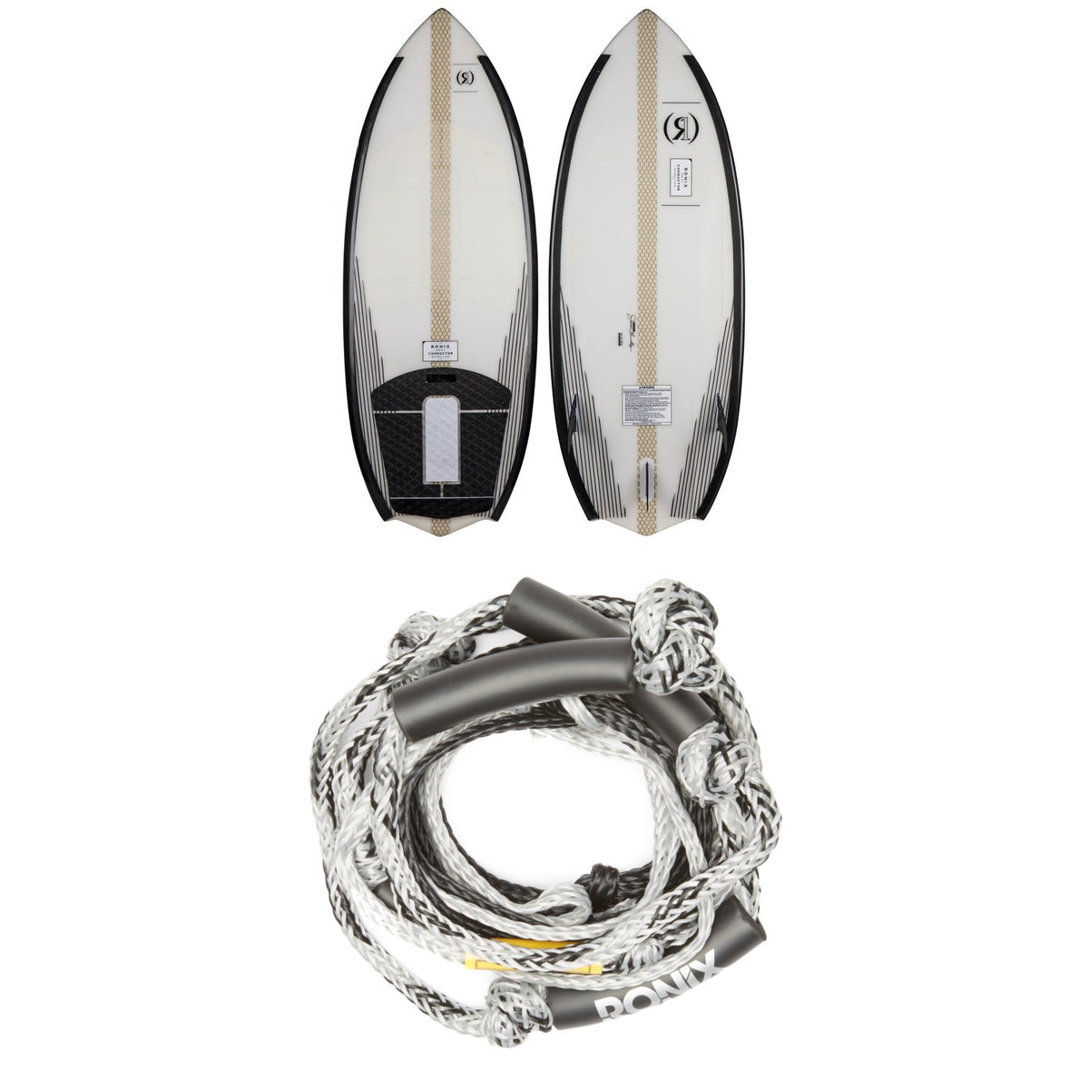 Ronix Hex Shell 2 Conductor Wakesurf Board + Braided Surf Rope 2019
