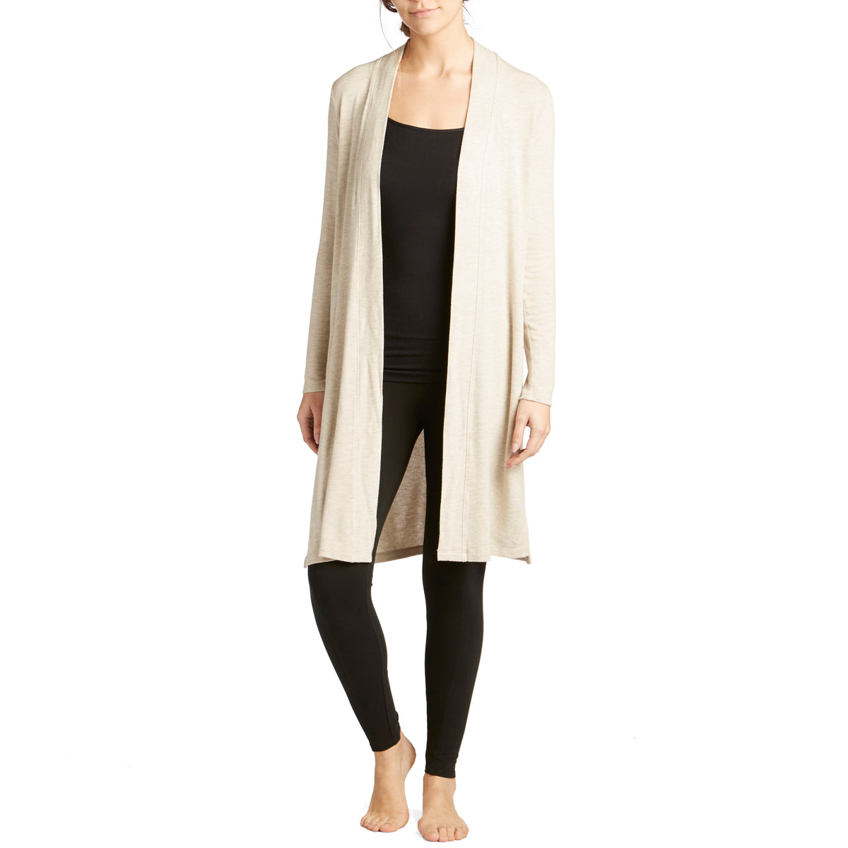 Beyond Yoga High Slits Long Duster - Women's Oatmeal Heather