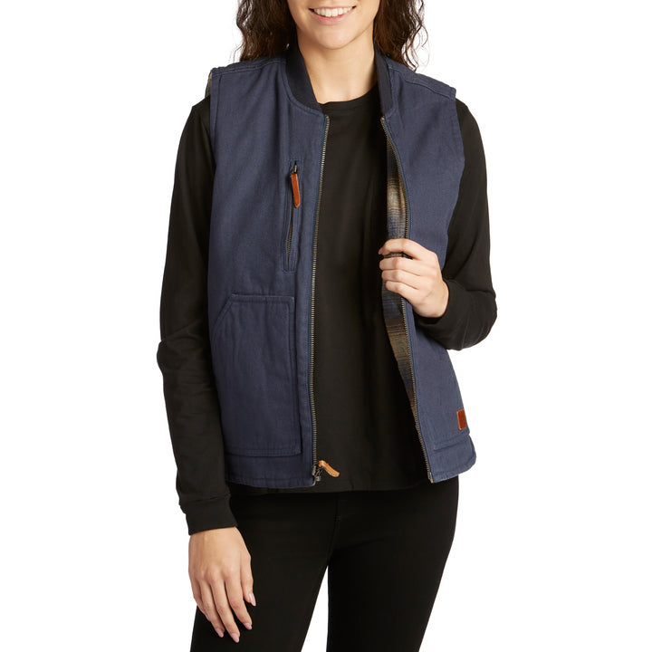 Brixton Abraham Vest Washed Navy