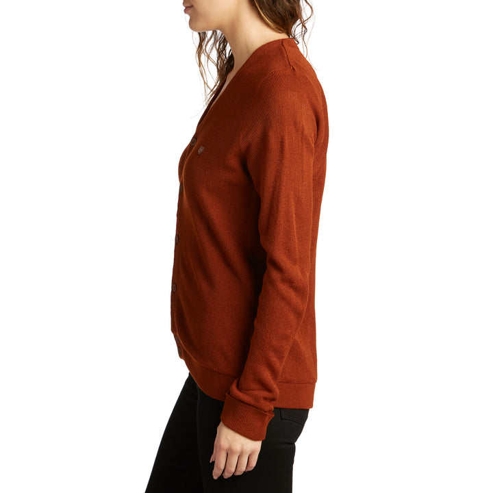 Brixton Miles Cardigan Sweater Rust/Dark Rust