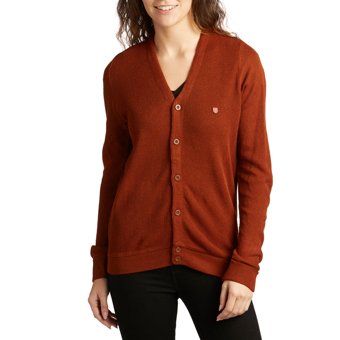 Brixton Miles Cardigan Sweater Rust/Dark Rust