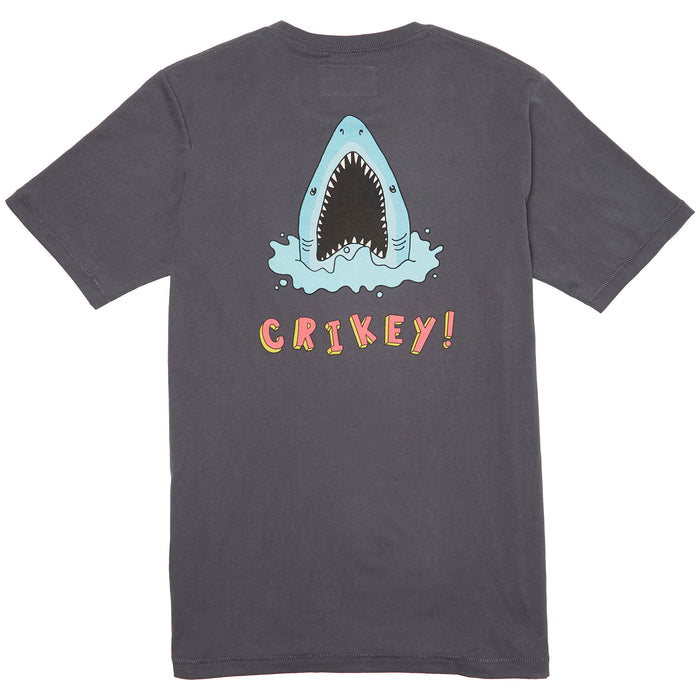 Barney Cools Shark Embroidered T-Shirt Ink Black
