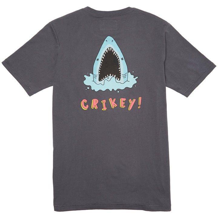 Barney Cools Shark Embroidered T-Shirt Ink Black