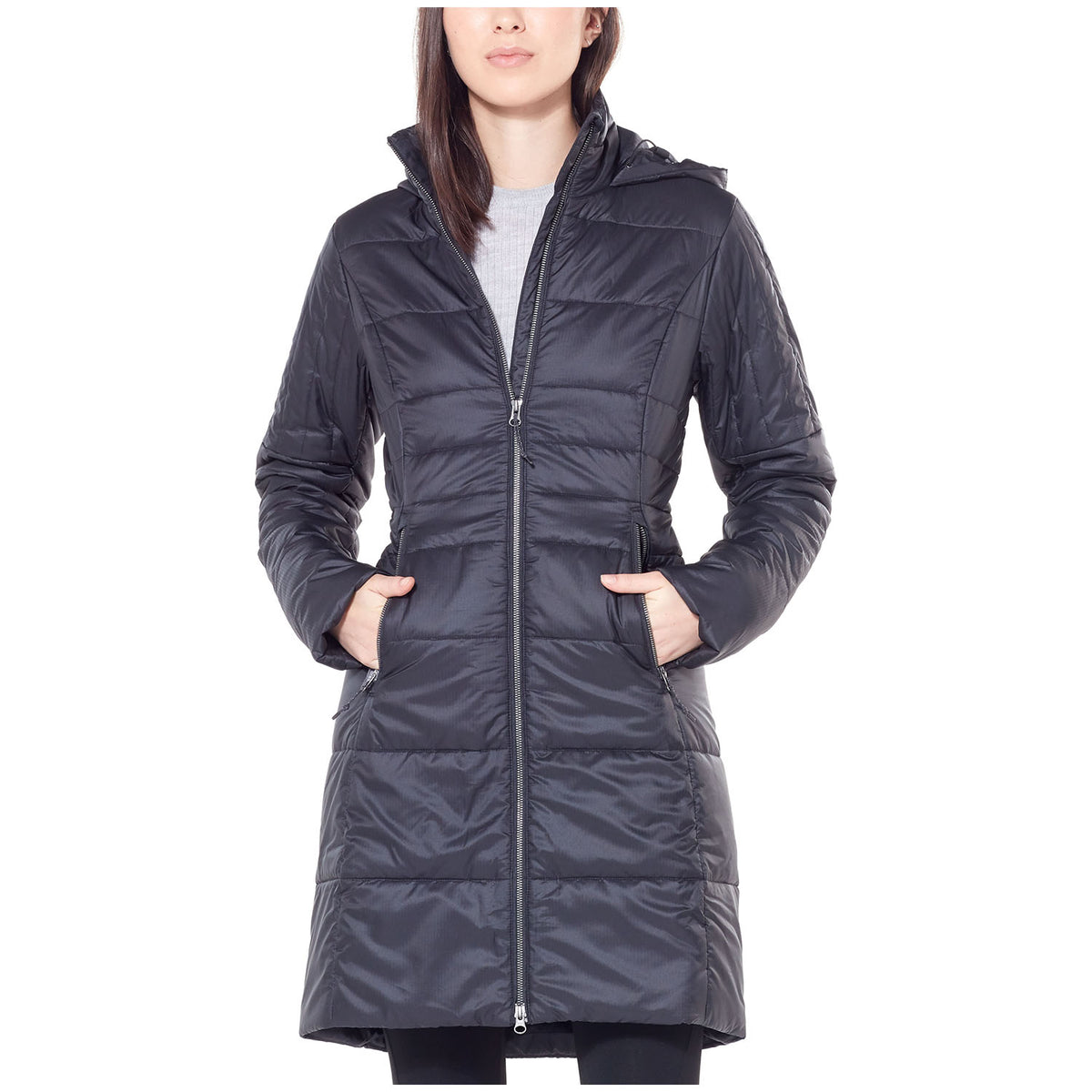 Icebreaker Stratus X 3Q Hooded Jacket - Women's Black/Jet Heather