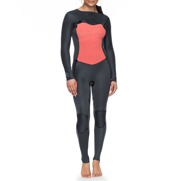 Roxy 4/3 Syncro+ Chest Zip Wetsuit - Women's Jet Black/Heather Blue