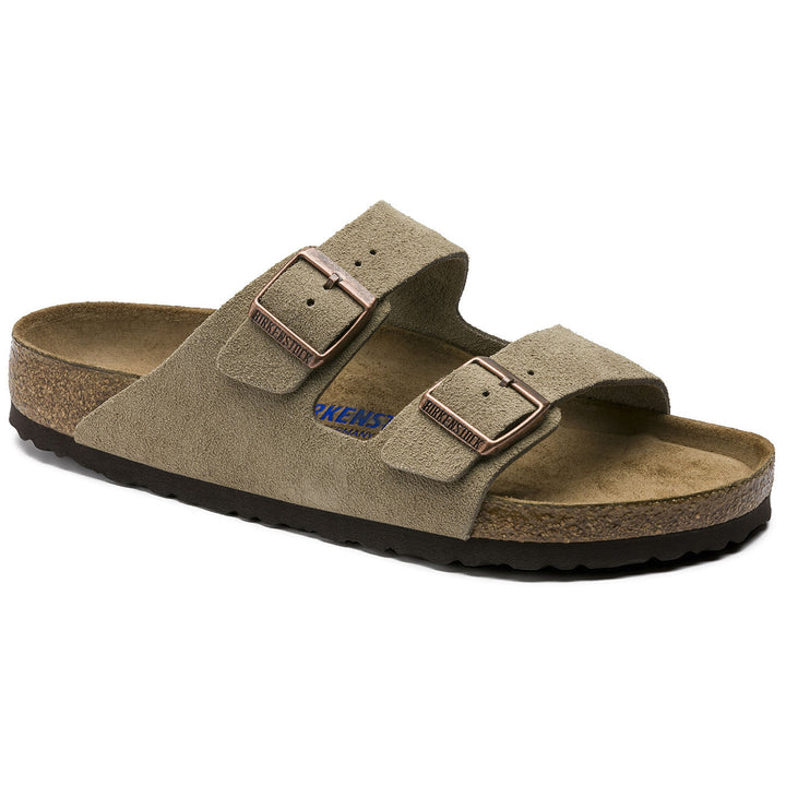 Birkenstock Arizona Suede Soft Footbed Sandals Taupe