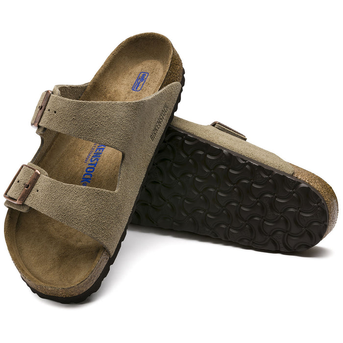 Birkenstock Arizona Suede Soft Footbed Sandals Taupe