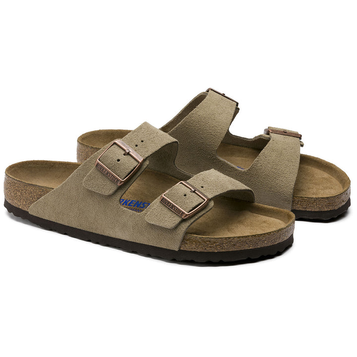 Birkenstock Arizona Suede Soft Footbed Sandals Taupe