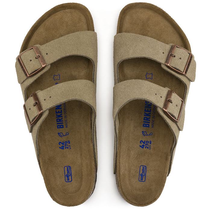 Birkenstock Arizona Suede Soft Footbed Sandals Taupe