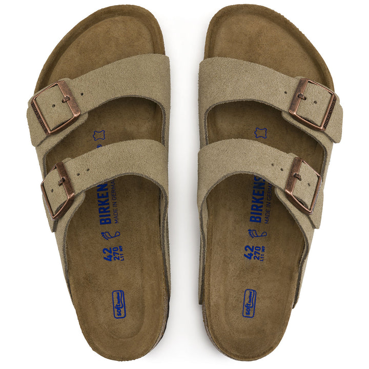 Birkenstock Arizona Suede Soft Footbed Sandals Taupe
