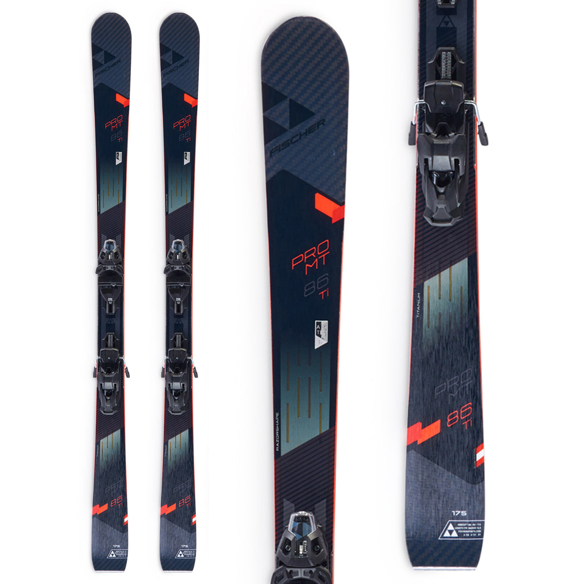 Fischer Pro MTN 86 Ti Skis + MBS 12 Powerrail Bindings 2019