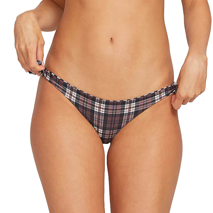 Volcom Plaid Attitude Hipster Bikini Bottoms - Women's Dark Chocolate