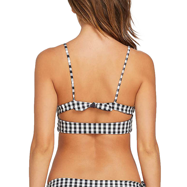 Volcom Plaid Attitude Scoop Bikini Top - Women's Dark Chocolate